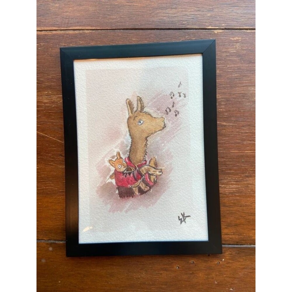 Llama llama Red Pajama Art Watercolor Wall Nursery Decor Wall Art